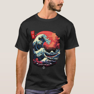 T-shirt Hokusai's The Great Wave of Kanagawa Futuristic D
