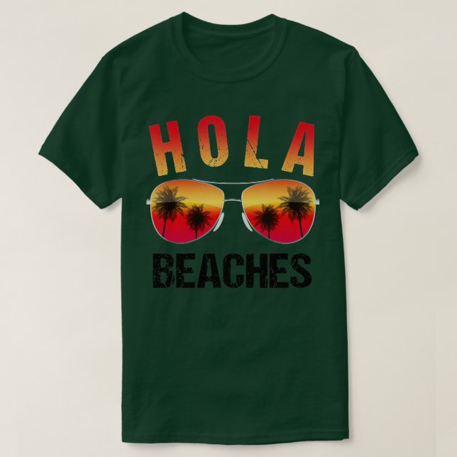 T-shirt Hola Beache Funny Beach Vacances été (Design devant)