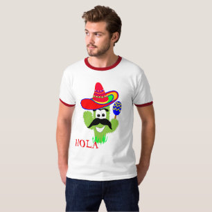 T-shirt Hola Cute Mexicaine Sombrero Cactus Drôle Graphiq