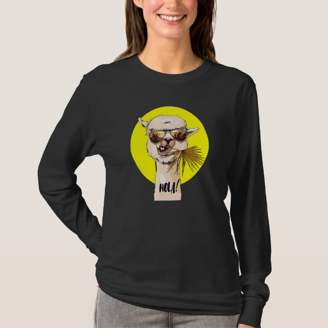 T-shirt Hola Llama Farm Cute Llama (Devant)