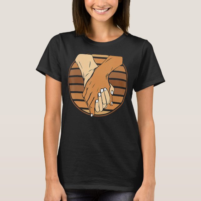 T-shirt Holding Hands Black History Month BLM Melanin Coup (Devant)
