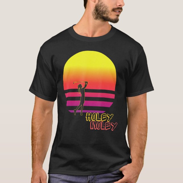 T-shirt Holey Moleys Golf-Sunset Homme (Devant)