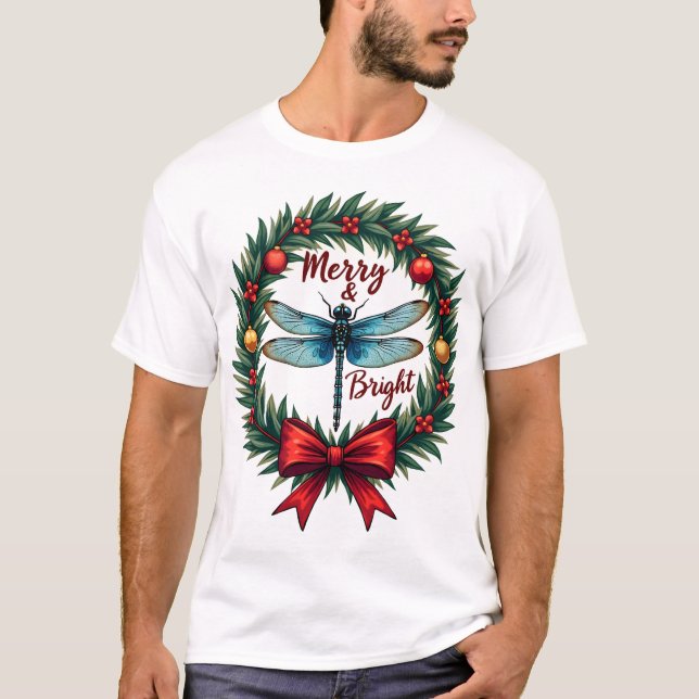 T-shirt Holiday Wreath Dragonfly (Devant)
