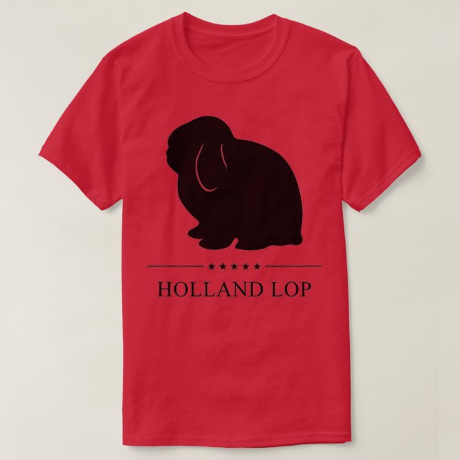 T-shirt Holland Lop Rabbit Black Silhouette  (Design devant)