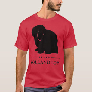 T-shirt Holland Lop Rabbit Black Silhouette 