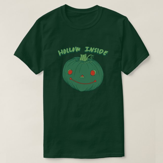 T-shirt Hollow Inside - Punny Green Jack-o-Lantern Citroui (Design devant)