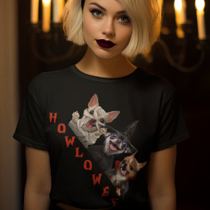 T-shirt Holloween Chihuhua Costume Vampire sorcière maman