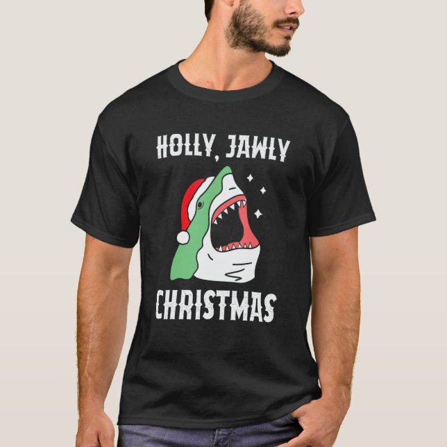 T-shirt Holly Jawly Christmas  Christmas In July Shark (Devant)
