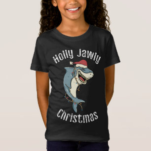 T-Shirt Holly Jawly Noël Funny Père Noël Shark Xmas Shark