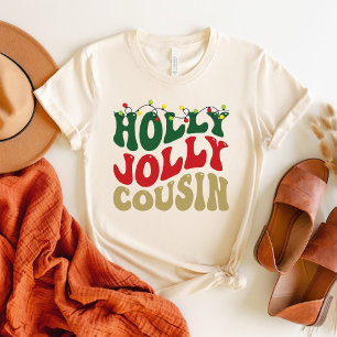 T-shirt Holly Jolly Cousin Noël Super blanc