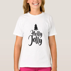 T-shirt Holly Jolly Noir et blanc Joyeux Noël