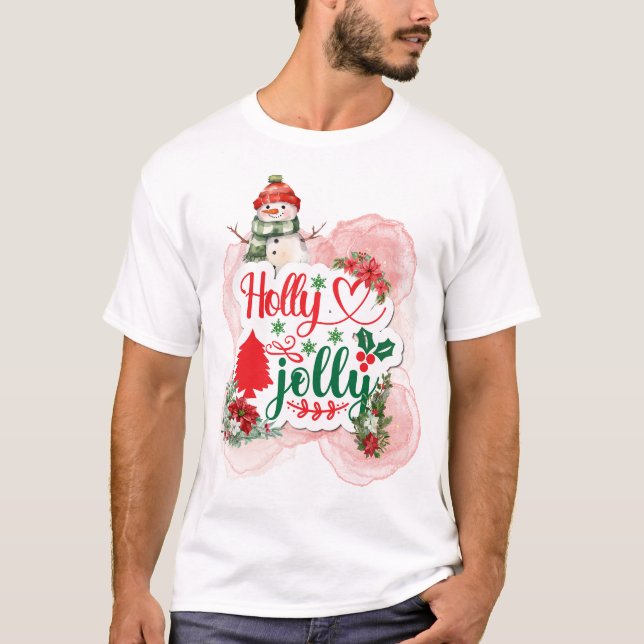 T-shirt Holly Jolly Snowman (Devant)
