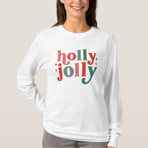 T-shirt Holly Jolly - Typographie des Fêtes Rétro