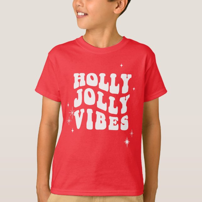 T-shirt Holly Jolly Vibes - Un Message De Vacances (Devant)