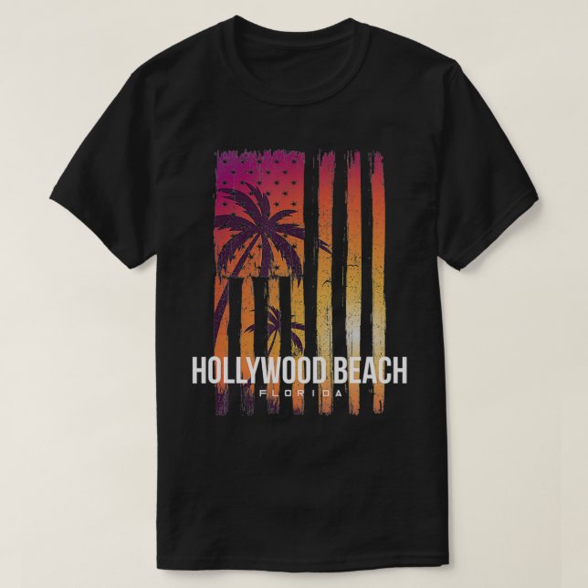 T-shirt Hollywood Beach USA Florida  (Design devant)