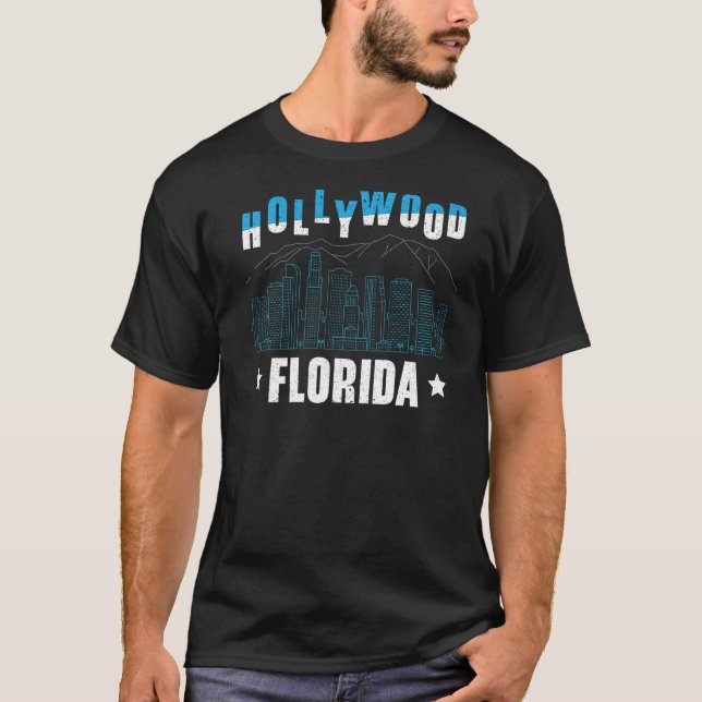 T-shirt Hollywood Floride Américaine Etats-Unis vacances V (Devant)