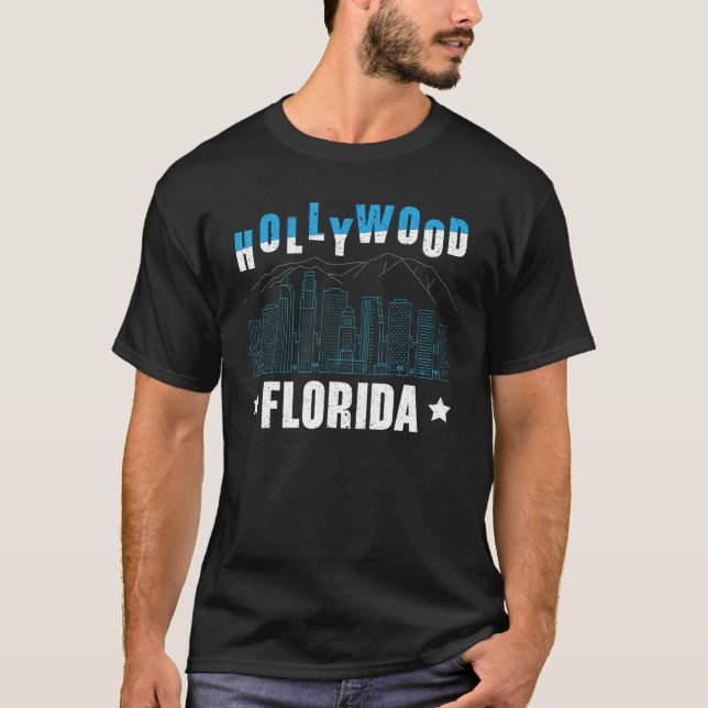 T-shirt Hollywood Floride Américaine Etats-Unis vacances V (Devant)