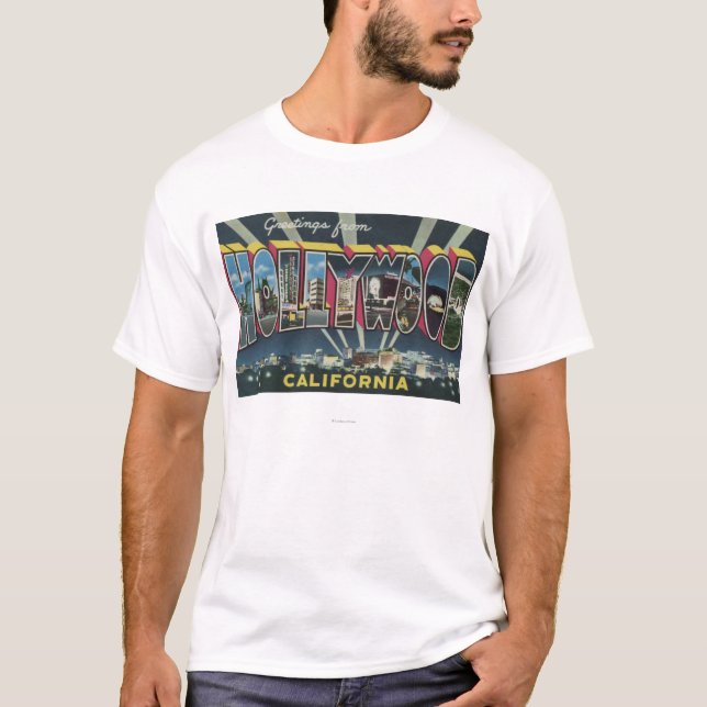 T-shirt Hollywood, scènes de lettre de CaliforniaLarge (Devant)
