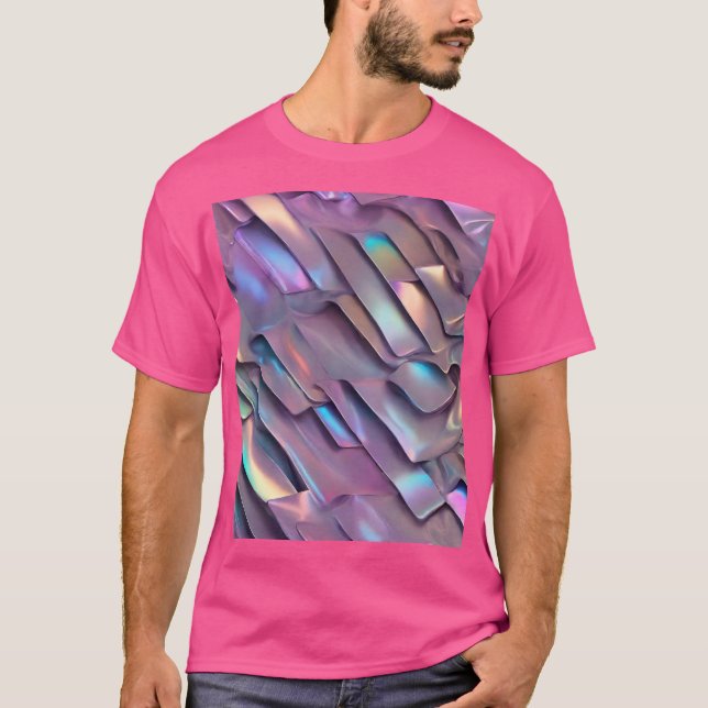 T-shirt Holographie abstraite/iridescente futuriste (Devant)