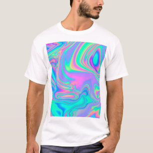 T-shirt Holographie Iridescente : Neon Marbled Texture