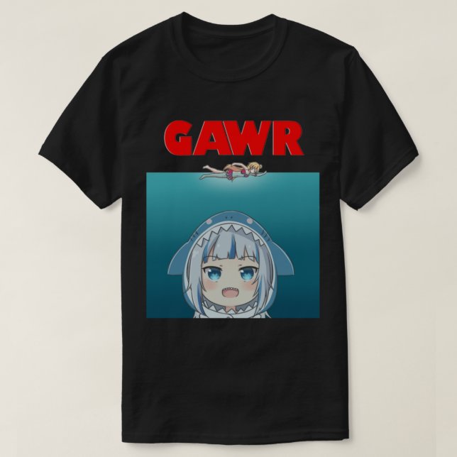 T-shirt Hololive EN - Gawr Gura Parody   (Design devant)