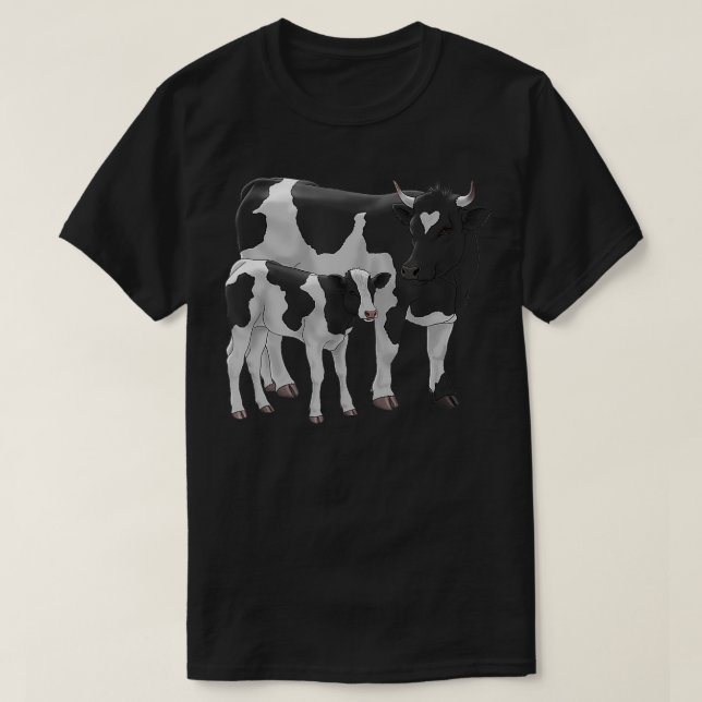 T-shirt Holstein Cow Cute Calf Cattle Farmer Cadeau (Design devant)