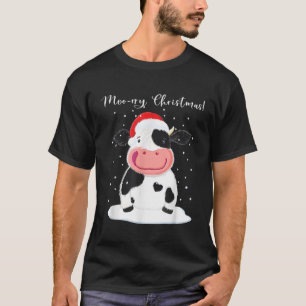 T-shirt Holstein Cow souhaite Joyeux Noël Classique T-Shir