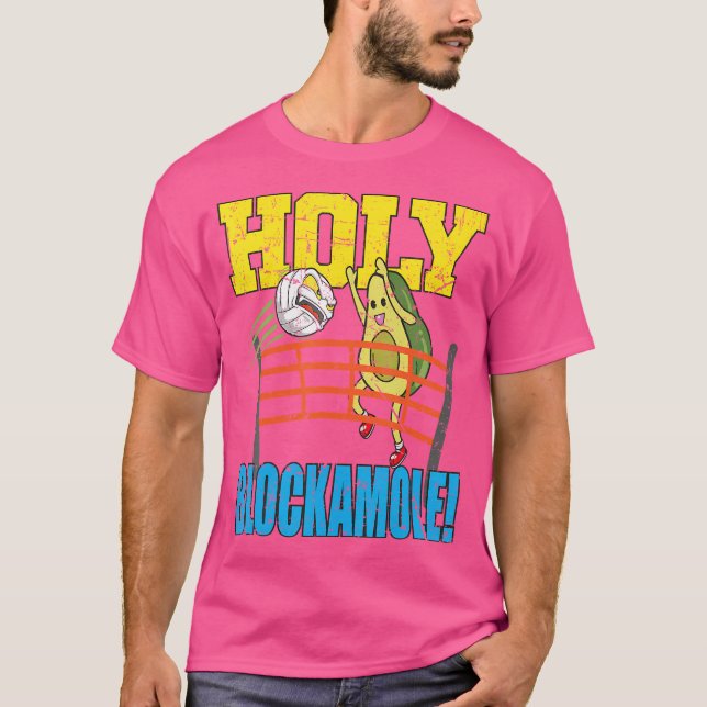 T-shirt Holy Blockamole Funny Cute Volleyball Block Avocad (Devant)