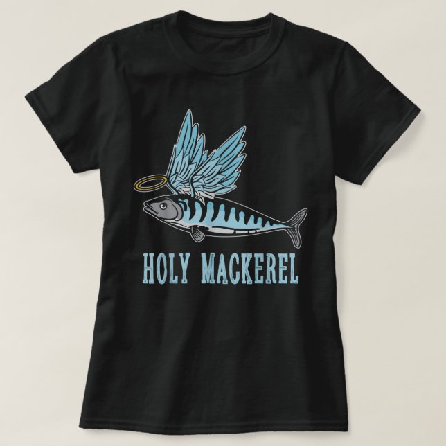 T-shirt Holy Macgars Funny Witty Winged Fish Sarcasm Meme (Design devant)