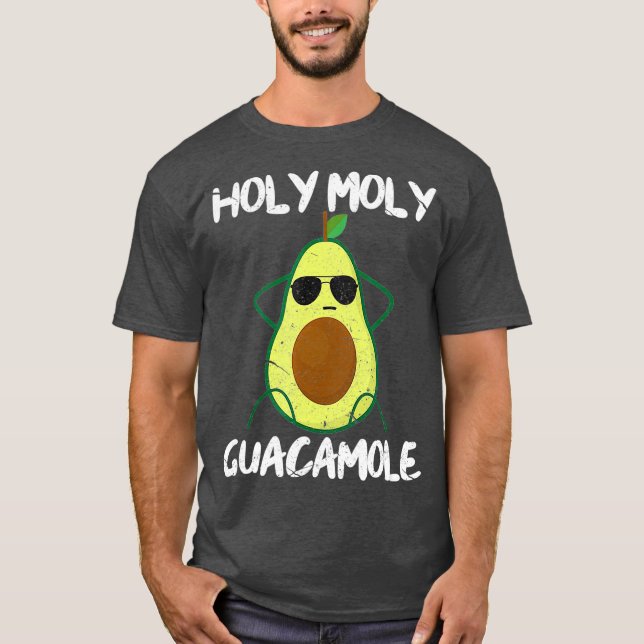 T-shirt Holy Moly Guacamole Funny Avocado Vegan Veganism (Devant)