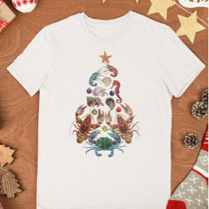 T-shirt Homard de crabe Arbre de Noël Crustacé