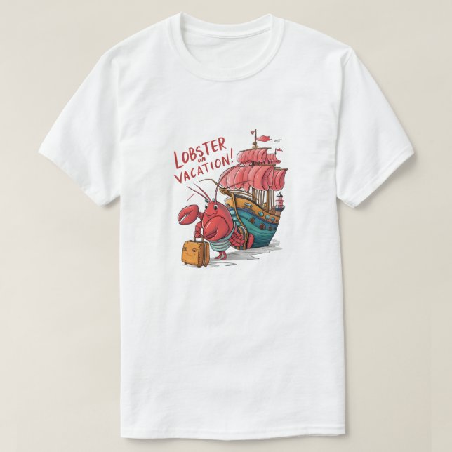 T-shirt Homard en vacances (Design devant)