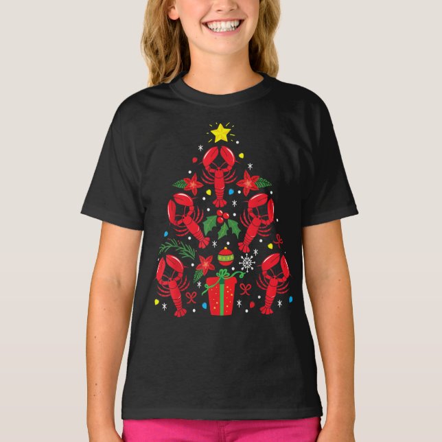 T-shirt Homard Noël Ornament Arbre Drôle Noël Cadeau (Devant)