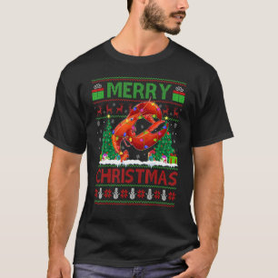 T-shirt Homard Poisson Sapin de Noël Père Noël laid Homard