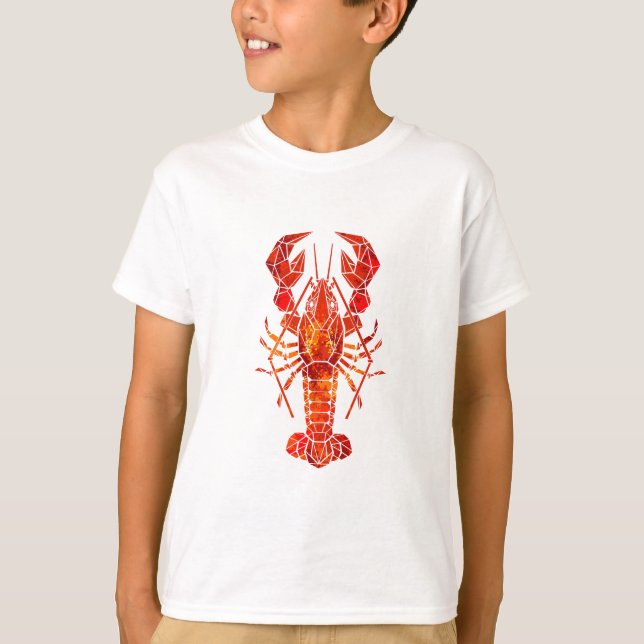 T-shirt Homard polygonal rouge (Devant)