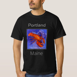 T-shirt Homard, rouge et pourpre, Portland, Maine