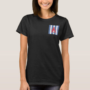 T-shirt Homard rouge sur les bandes de Denim Bleu et Blanc