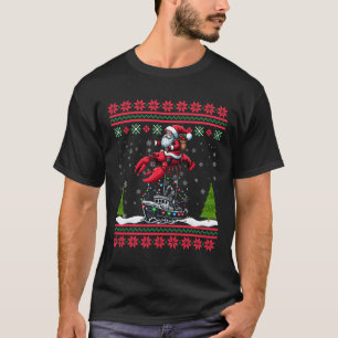 T-shirt Homard Vilain Noël Cadeaux Père Noël Riding Homard