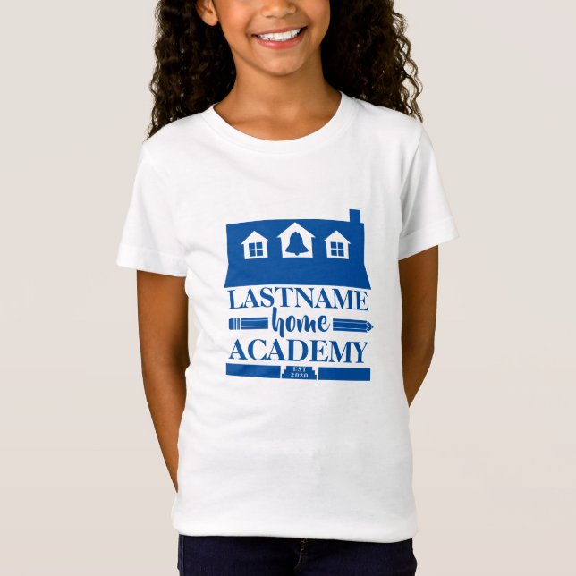 T-Shirt Home Academy Maison d'école bleue personnalisée (Devant)