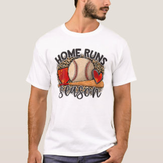 T-shirt Home Couses Saison Baseball Maman Jeu Jour Leopard