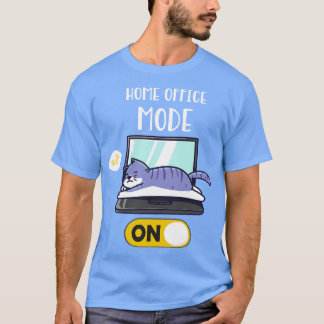 T-shirt Home Office Mode Sur Lazy Chat Sur Ordinateur Port