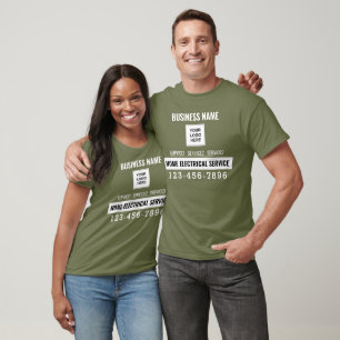 T-shirt Home service électrique code QR Logo travail perso