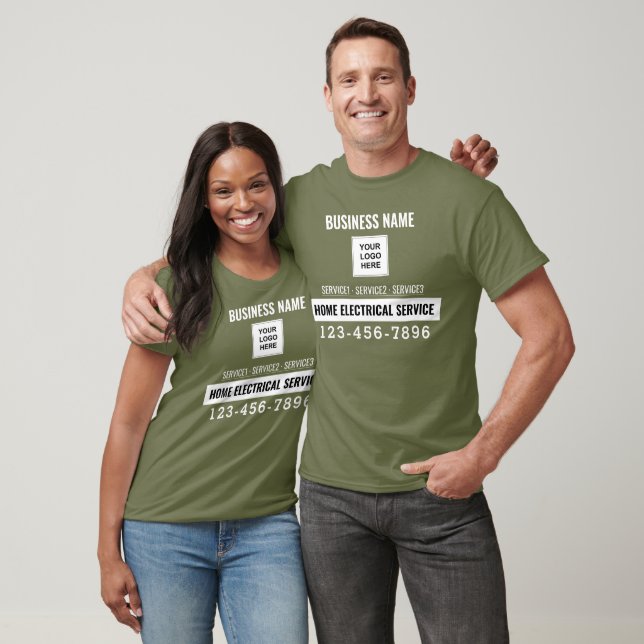T-shirt Home service électrique code QR Logo travail perso (Unisexe)