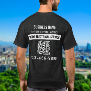 T-shirt Home service électrique code QR Logo travail perso