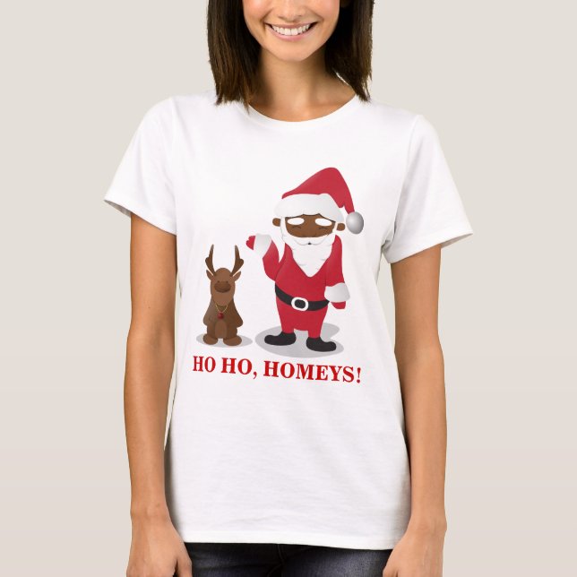 T-shirt Homeboys de Joyeux Noël : Père Noël et Blingin (Devant)
