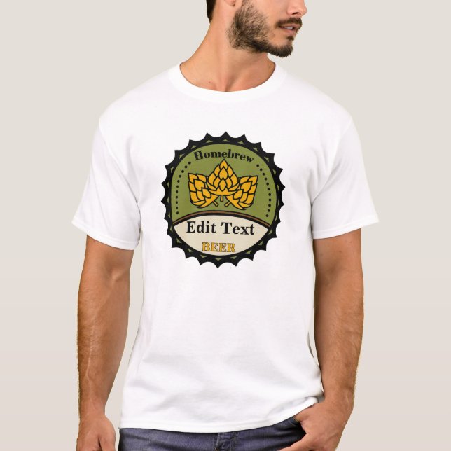 T-shirt Homebrew Beer Sign, modifier le nom (Devant)