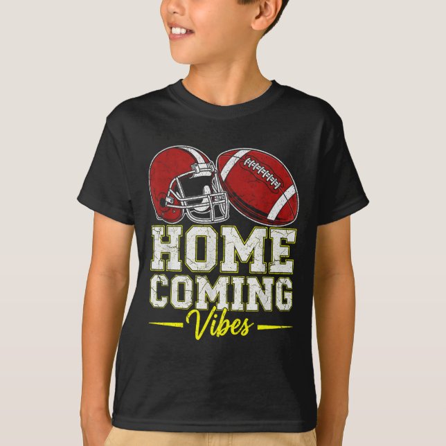 T-shirt Homecoming Vibes For Teens Football Game Outfits D (Devant)