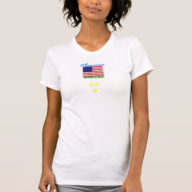 T-shirt homegirl américain + drapeau des États-Unis (Devant)
