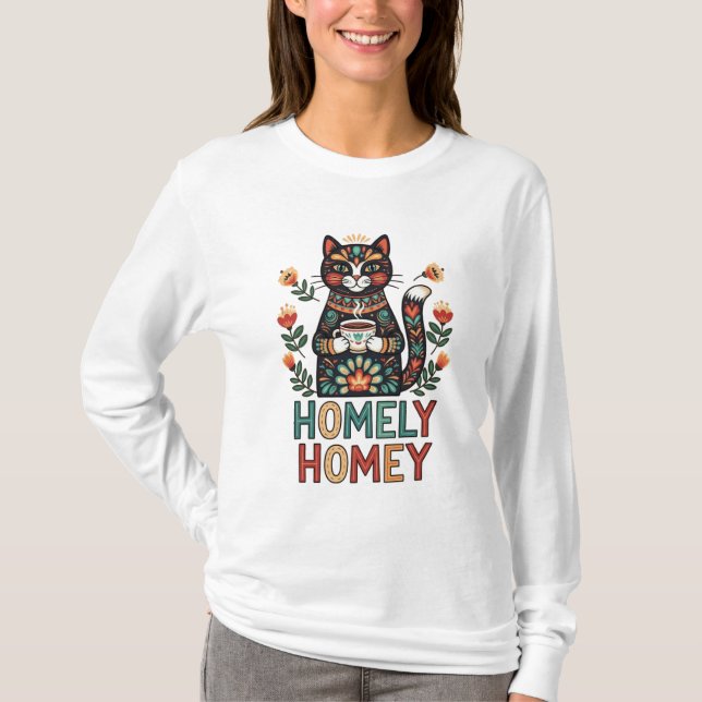 T-shirt Homely Homey design de chat confortable (Devant)