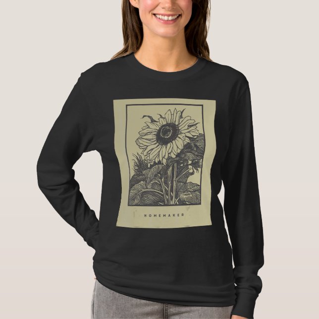 T-shirt Homemaker SunFlower Retro Vintage (Devant)